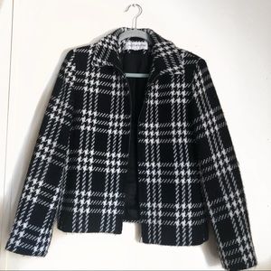 Jones New York 100% Black & White Wool Blazer
